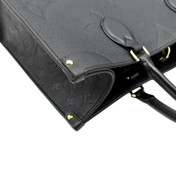 LOUIS VUITTON  Onthego MM Giant Monogram Empreinte Leather Tote Bag Black - Picture 6 of 12